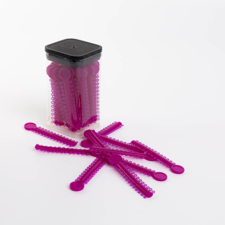 Эластичная лигатура на модуле (1 модуль 26 колец) Фиолетовая неоновая