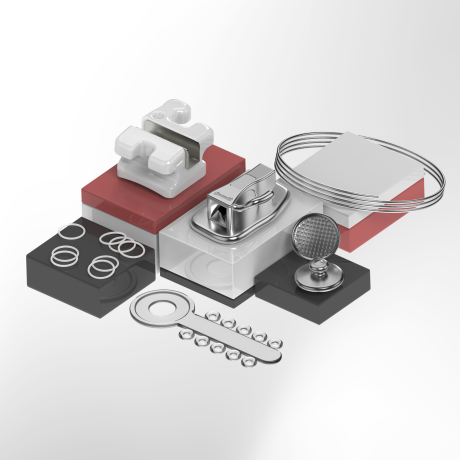 Комплект приспособлений для формирования ортодонтических аппаратов (с брекетами керамическими БЛЕСК с мет.пазом), версия 1